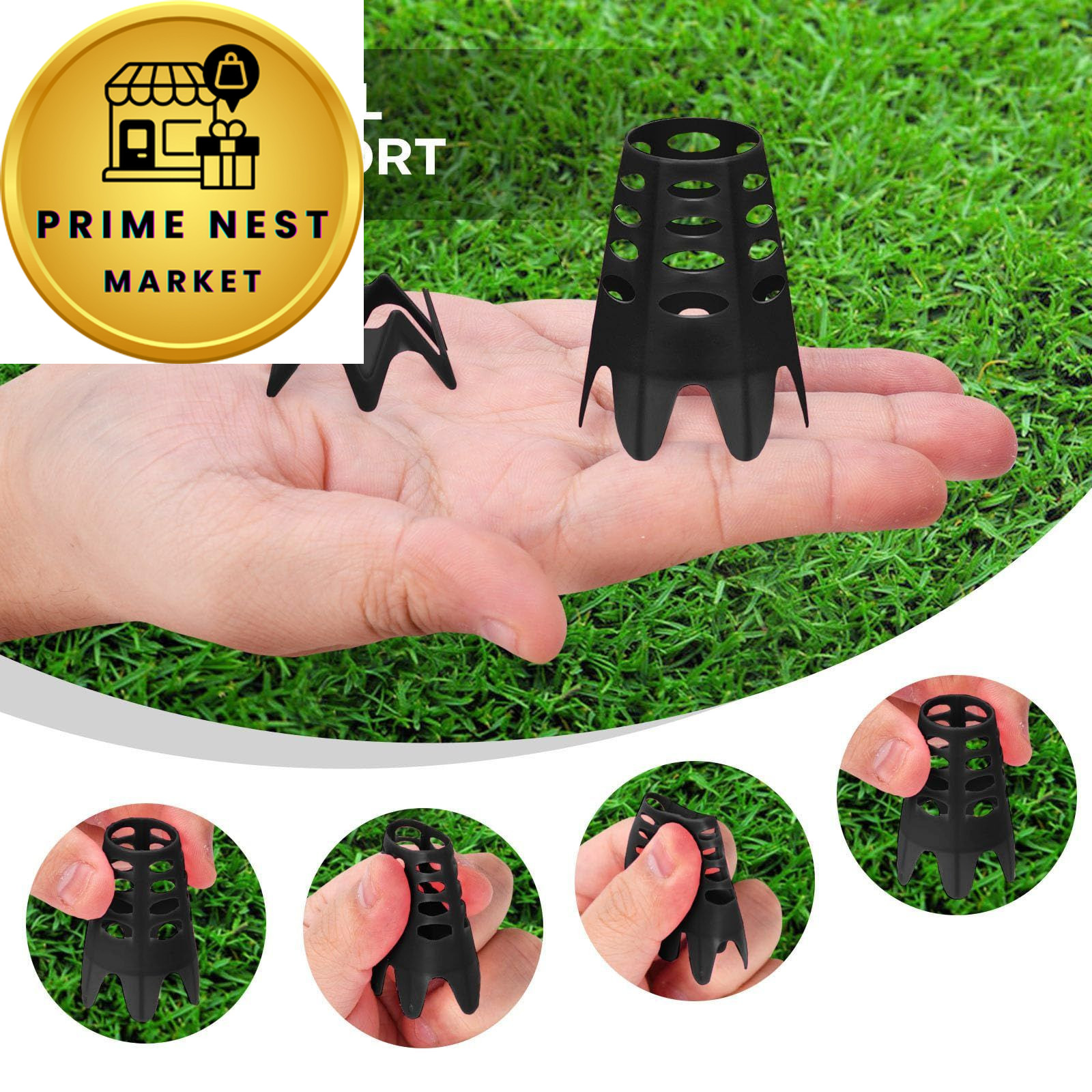 Rolitwils Golf Simulator tees, 24Pcs Plastic Mat Tees for Home, Black