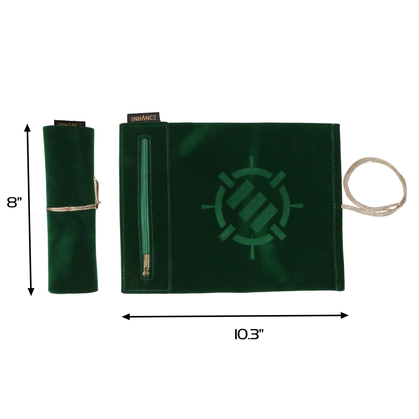 ENHANCE Roll on a Scroll™ Dice Rolling Mat & 7pc Acrylic Dice Set