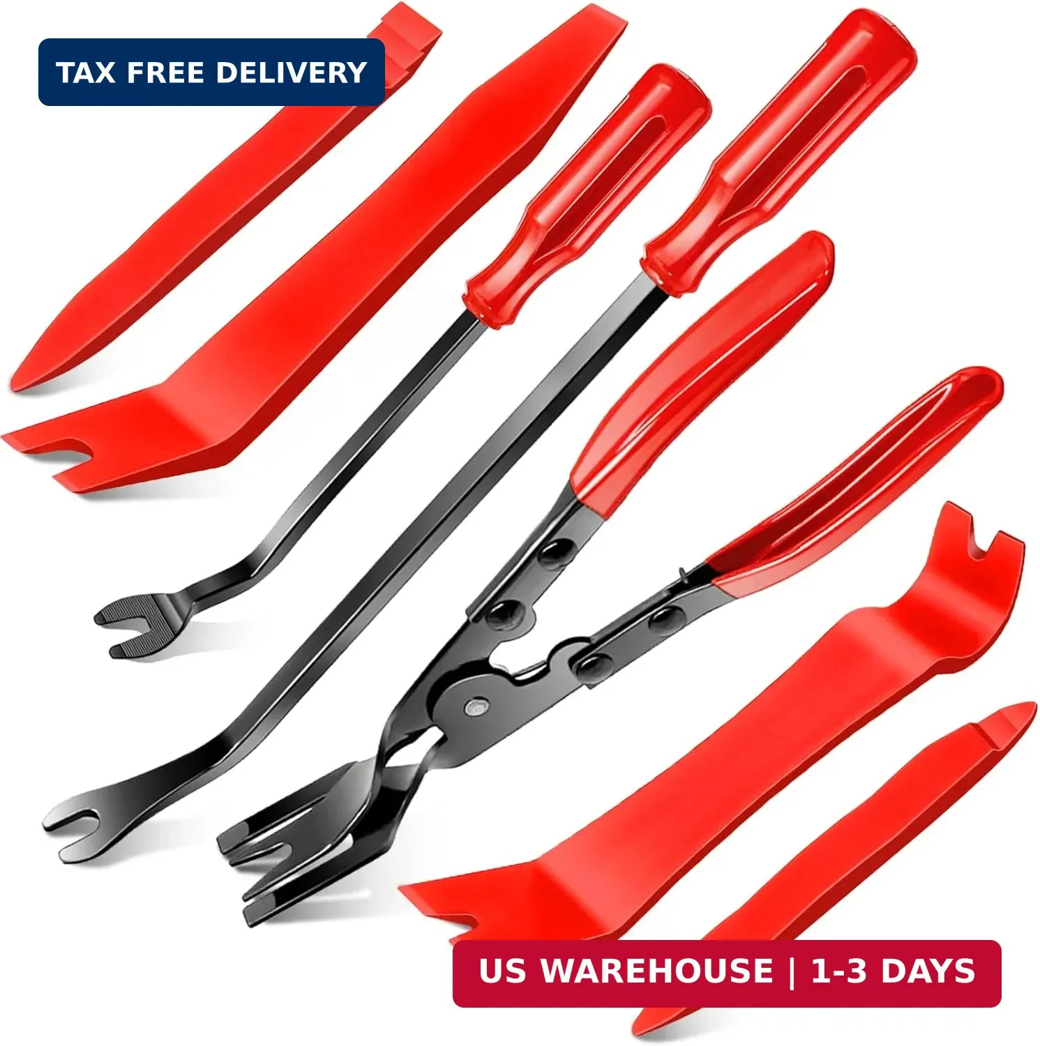 Doaho 7 Pcs Car Trim Removal Tool Kit with Non-Scratch Plastic Pry Tool and Fast