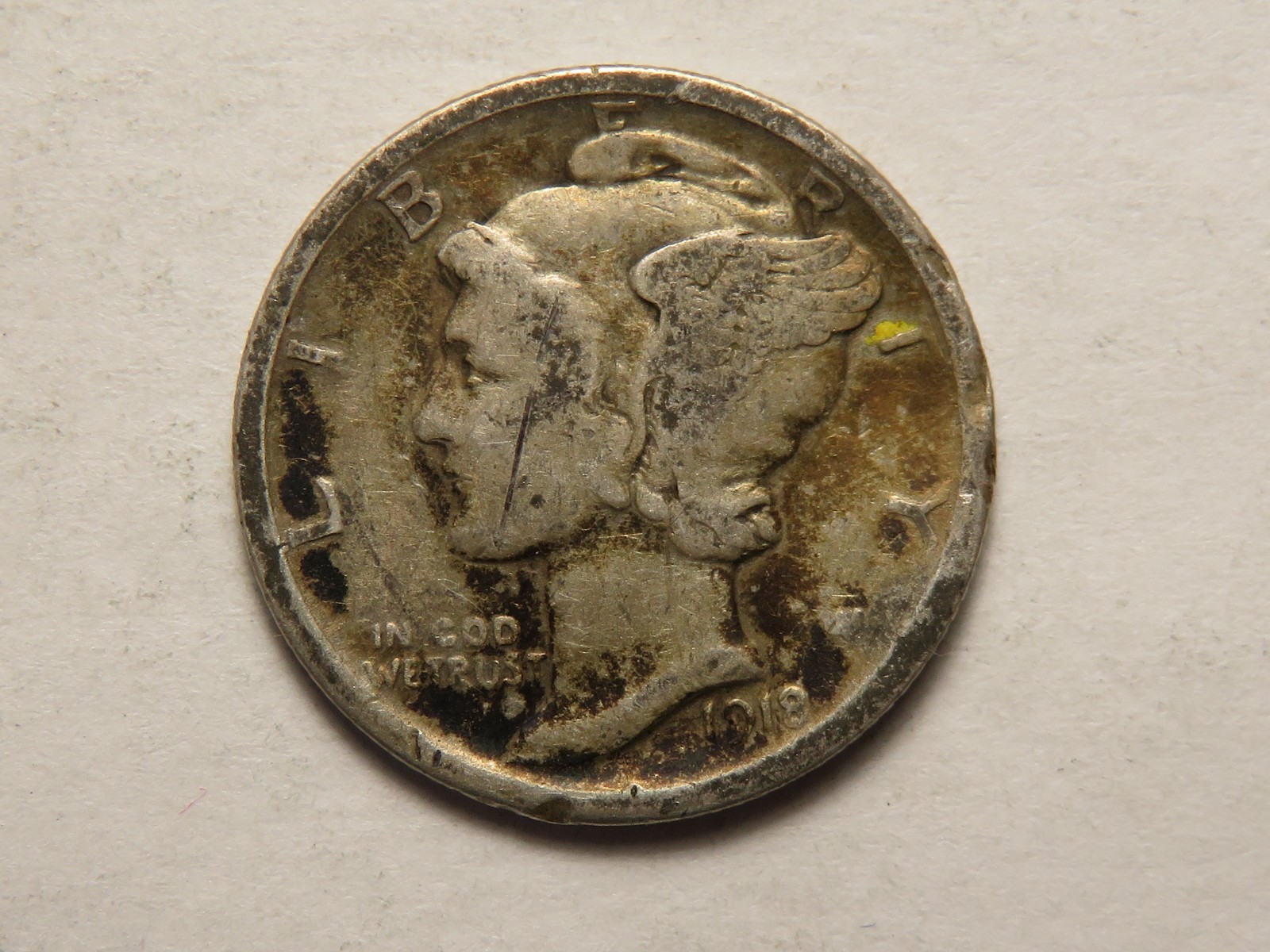 1918-P Mercury Dime With Fine Details