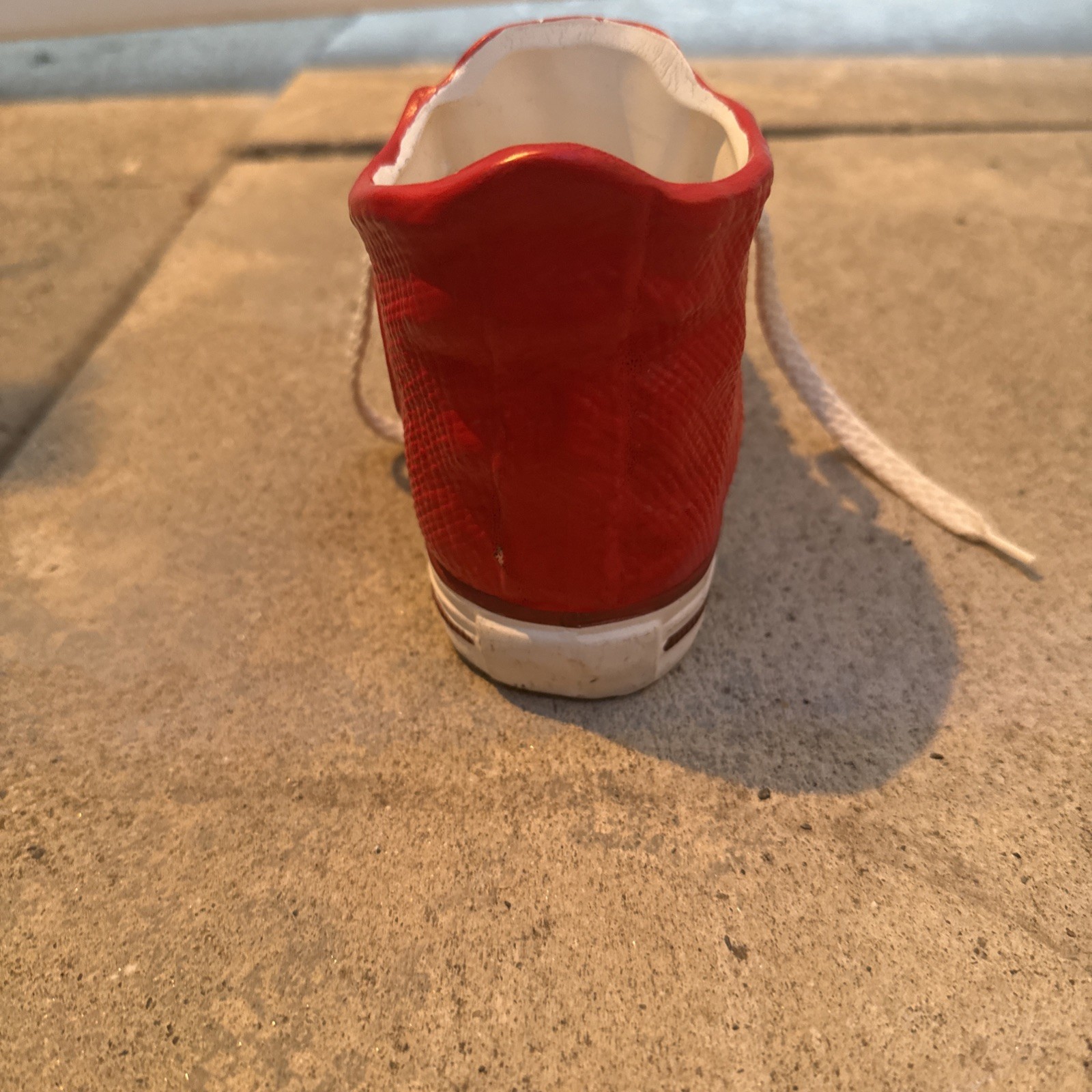 Vintage Red And White Converse Planter