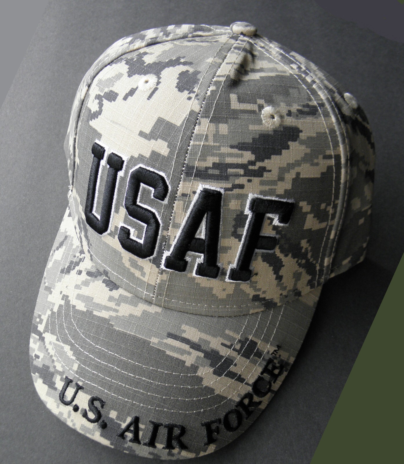 USAF AIR FORCE WINGS FLY FIGHT WIN CAMOUFLAGE CAMO BASEBALL CAP HAT
