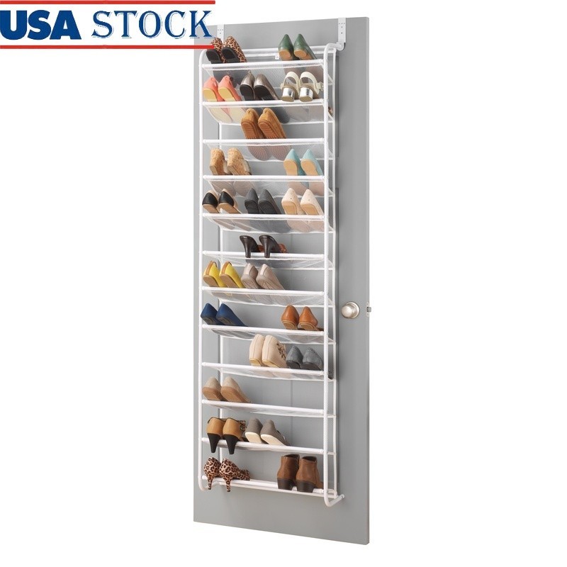 12-Tier Over Door Mesh Shoe Rack Storage Organizing Holder 36 Pairs Shoes New