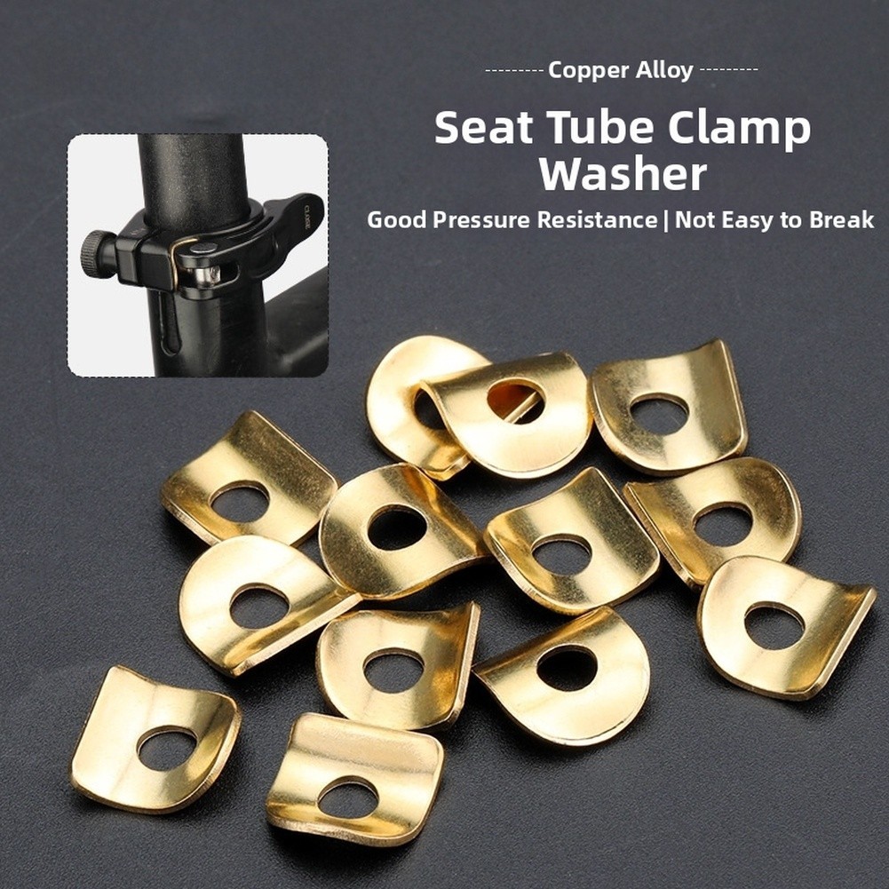 Seatpost Clamp Shim Set 10pcs Copper Alloy Gold Black 5.3mm Center Hole