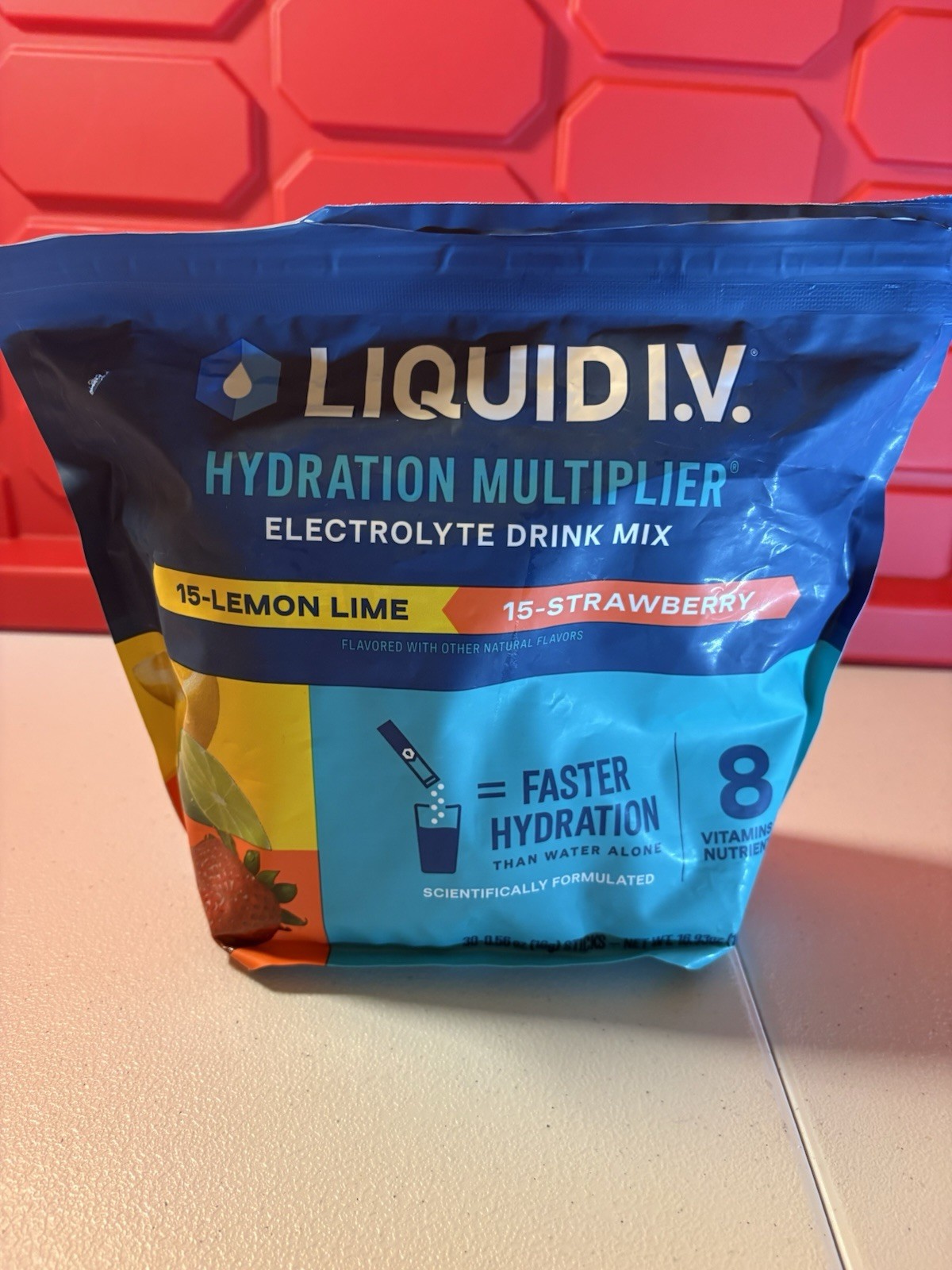 Liquid I.V. Hydration Multiplier 30 Sticks Lemon Lime & Strawberry (Exp: 2027+)