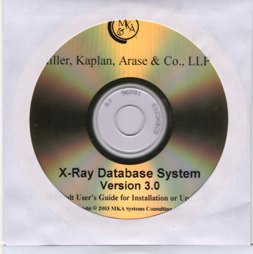 Miller Kaplan & Arase X-Ray Database System V 3.0 Software Install CD-ROM (2003)