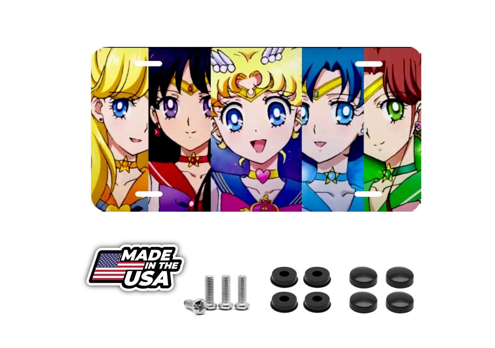 Sailor Moon, License Plate New Car Tag Metal Aluminum, USA