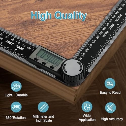 Digital Angle Finder Protractor, 7inch 200mm Angle Gauge Professional Measuring