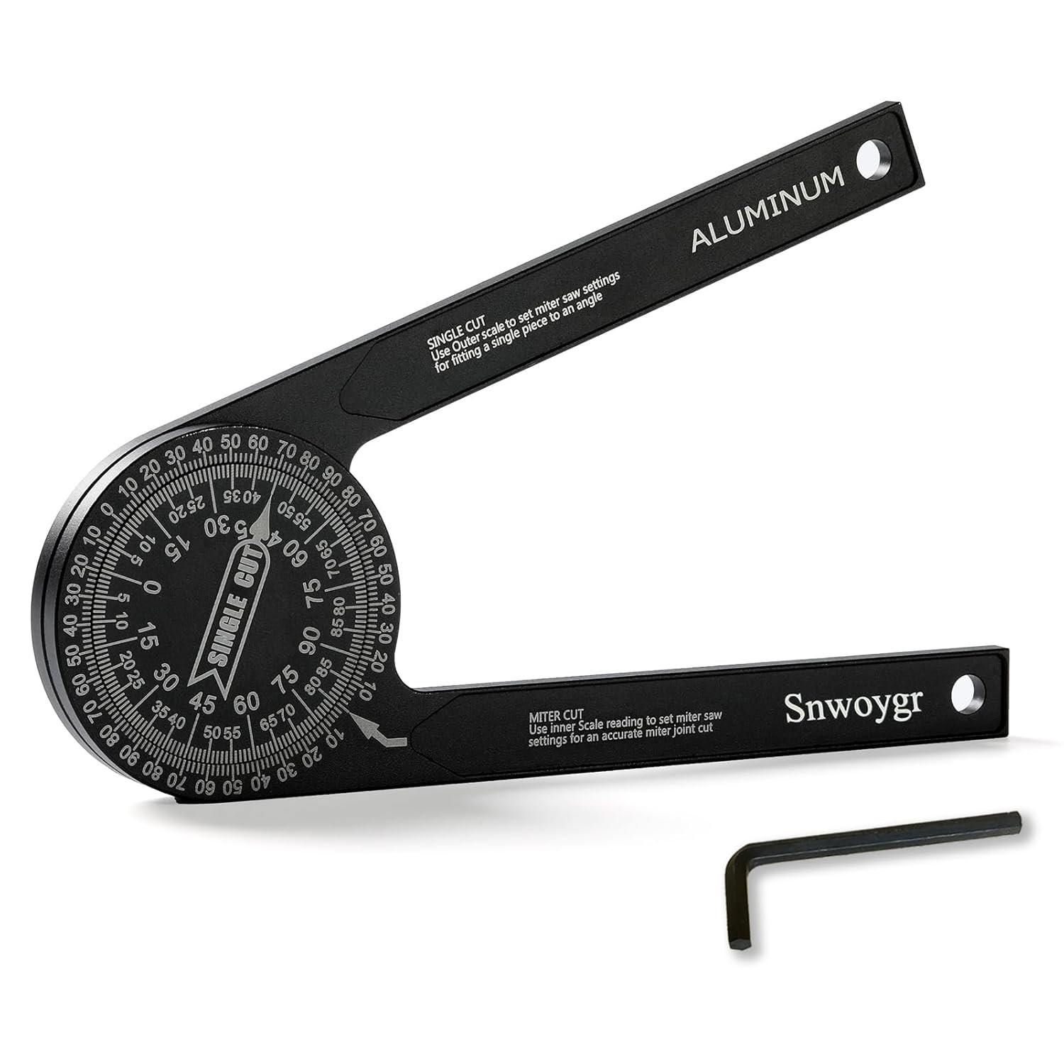 7 Inch Aluminum Miter Saw Protractor, Upgraded High-Precision Angle Measuring To