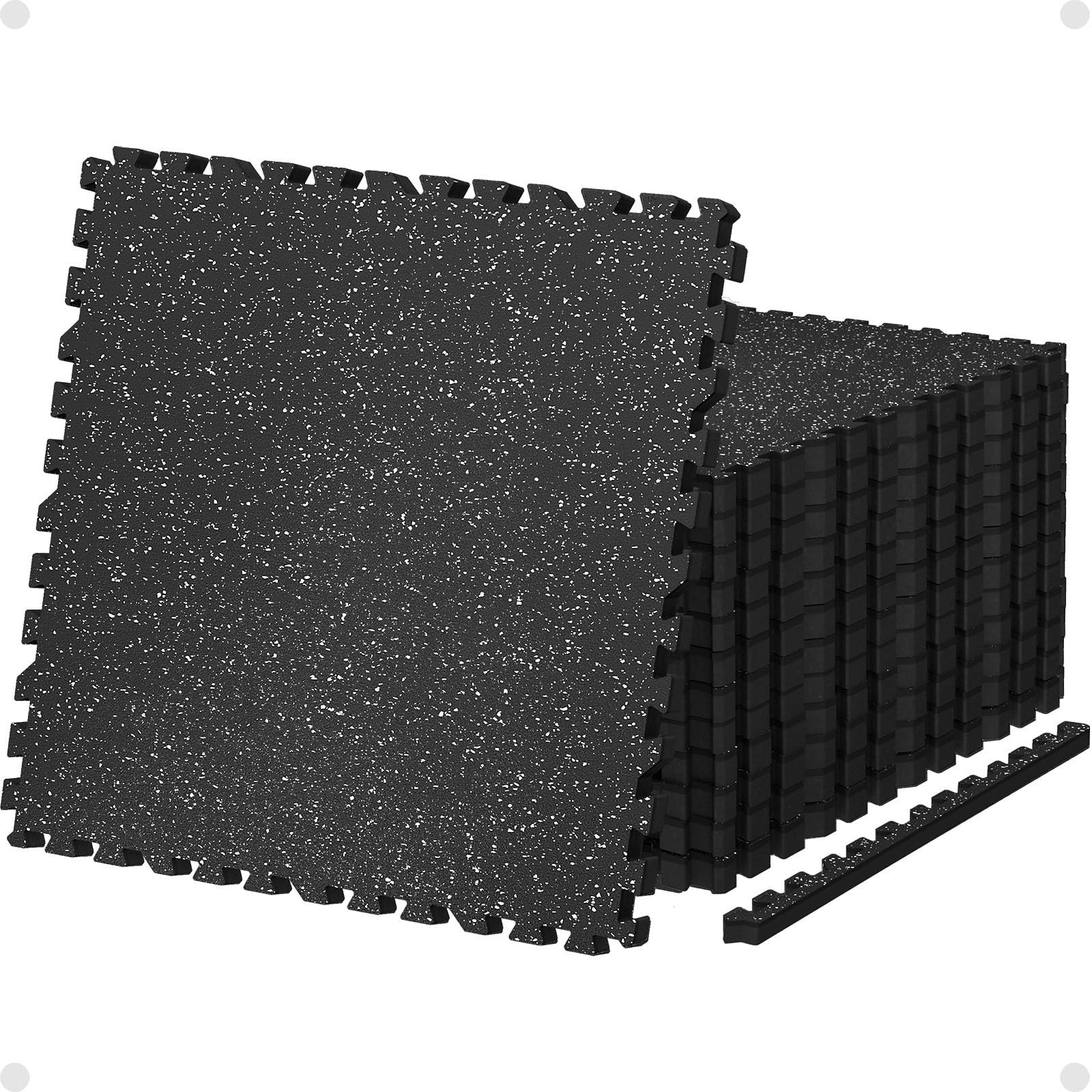 AIRHOP 0.79in Thick 48 Sq Ft Exercise Equipment Mats, 12 Tiles Upgraded Rubbe...