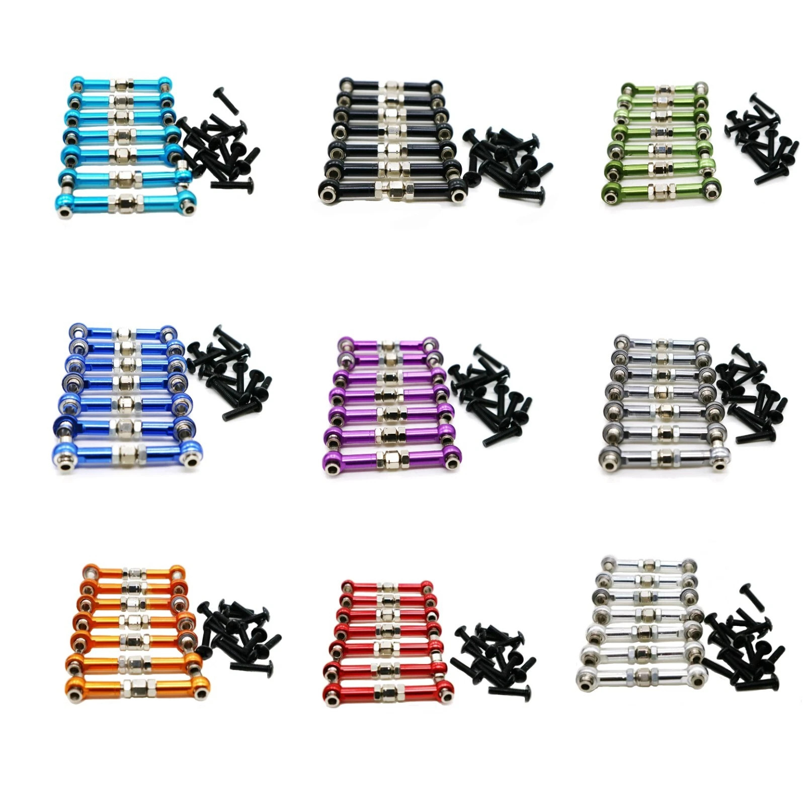 Aluminum Metal Tie rod set Link RS4020 Fits for 1/10 HPI RS4 Sport 3 Rc Car