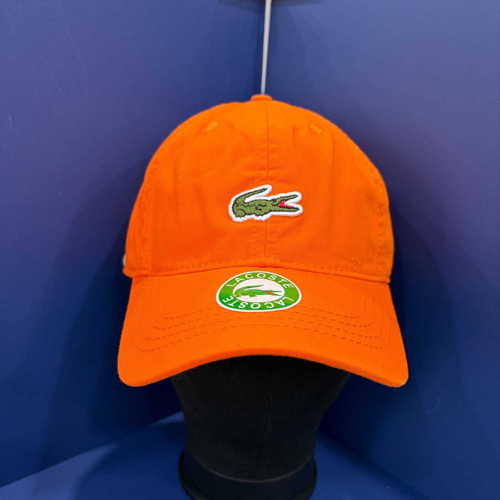 Lacoste men's crocodile embroidered orange baseball cap casual hat