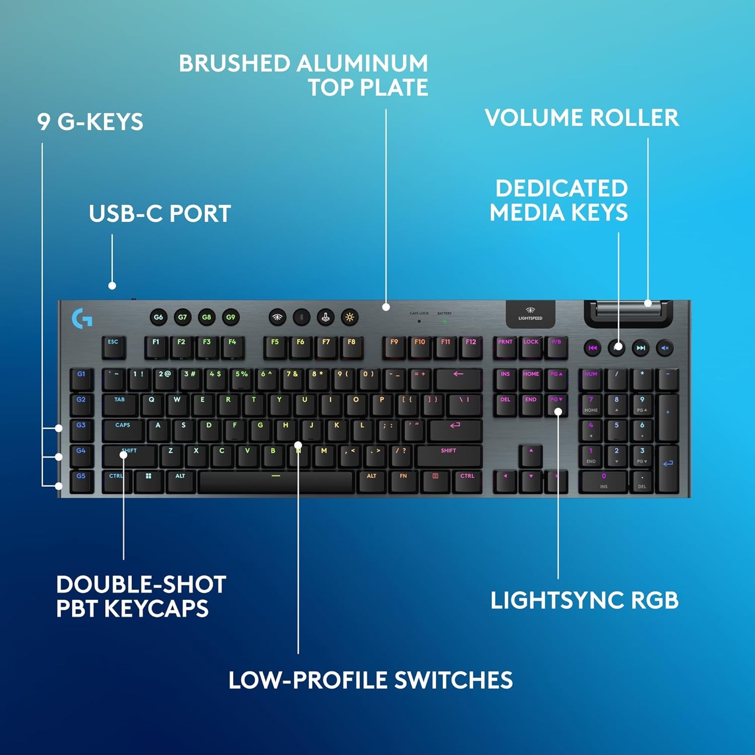 Logitech G915 X LIGHTSPEED Wireless Mechanical GL Clicky Gaming Keyboard