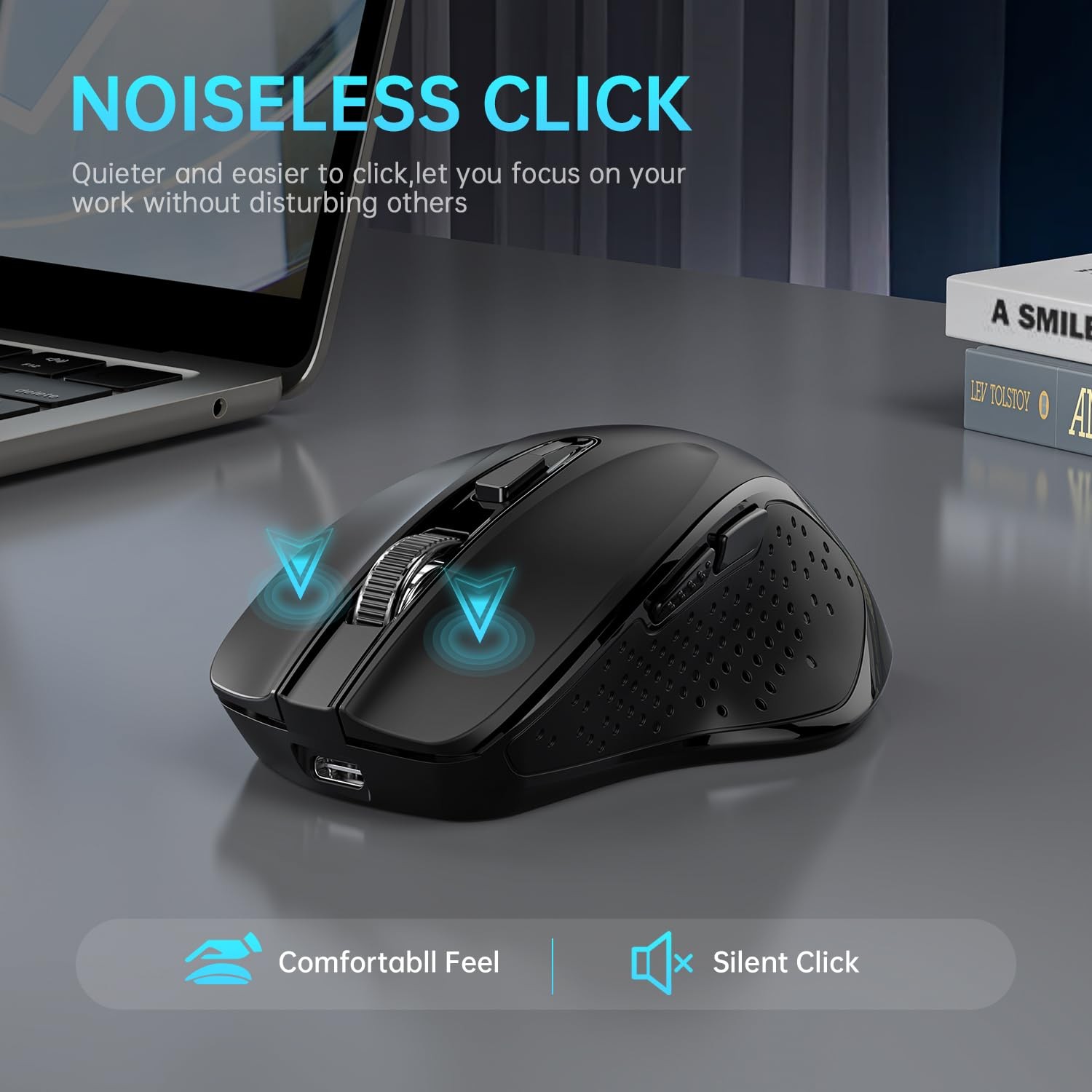 Rechargeable Bluetooth Wireless Mouse for MacBook air/MacBook pro/Tablet/Mac/...