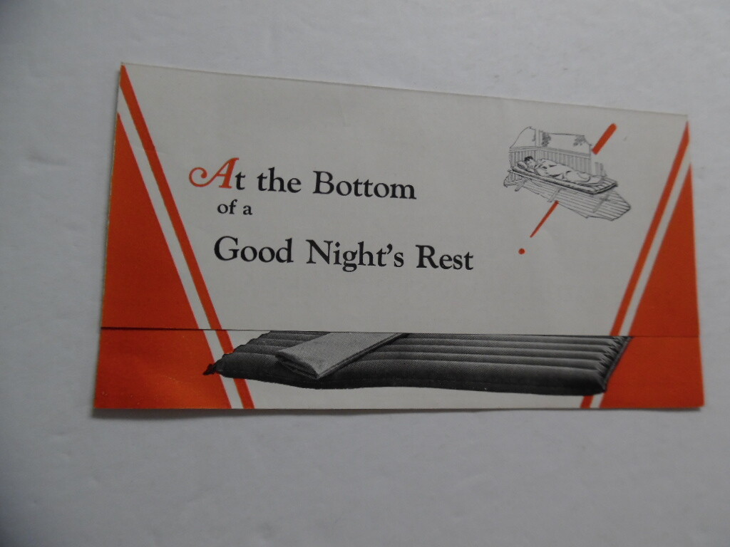 1931 Iver Johnson Airrubber Camp Mattress Brochure Camping Air Mattress Vintage