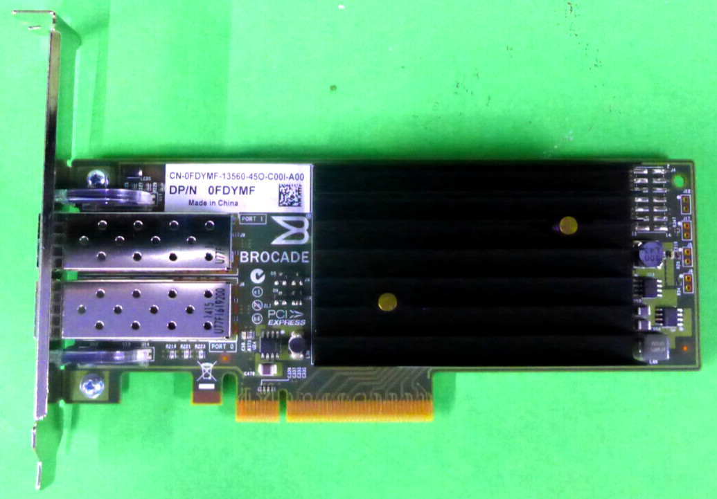 NEW Dell Brocade 10GB Dual Port PCIe Network Adapter Full Height FDYMF