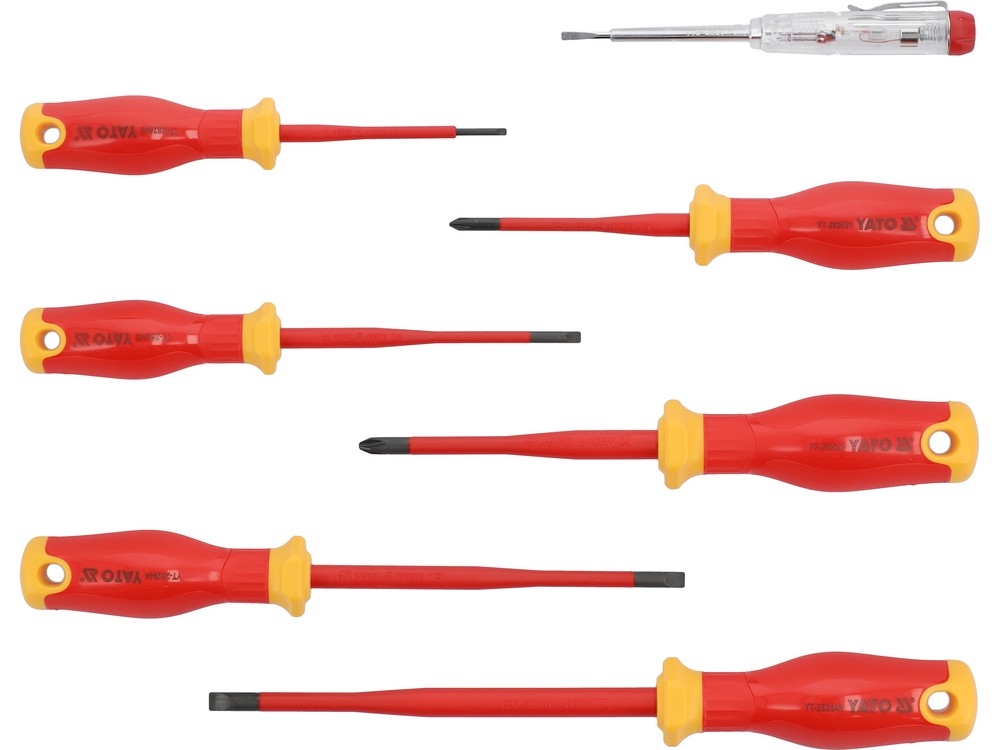 Yato Insulated Screwdriver Set PH + Voltage Tester 7pc YT-282681