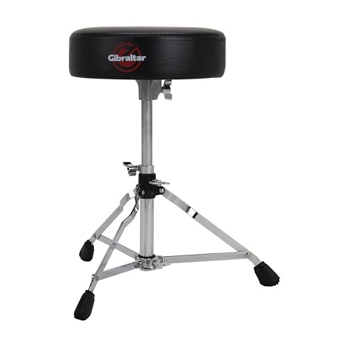 Drum Throne with Adjustable Height, Round Seat, Single-Braced Drum Stool, 4608