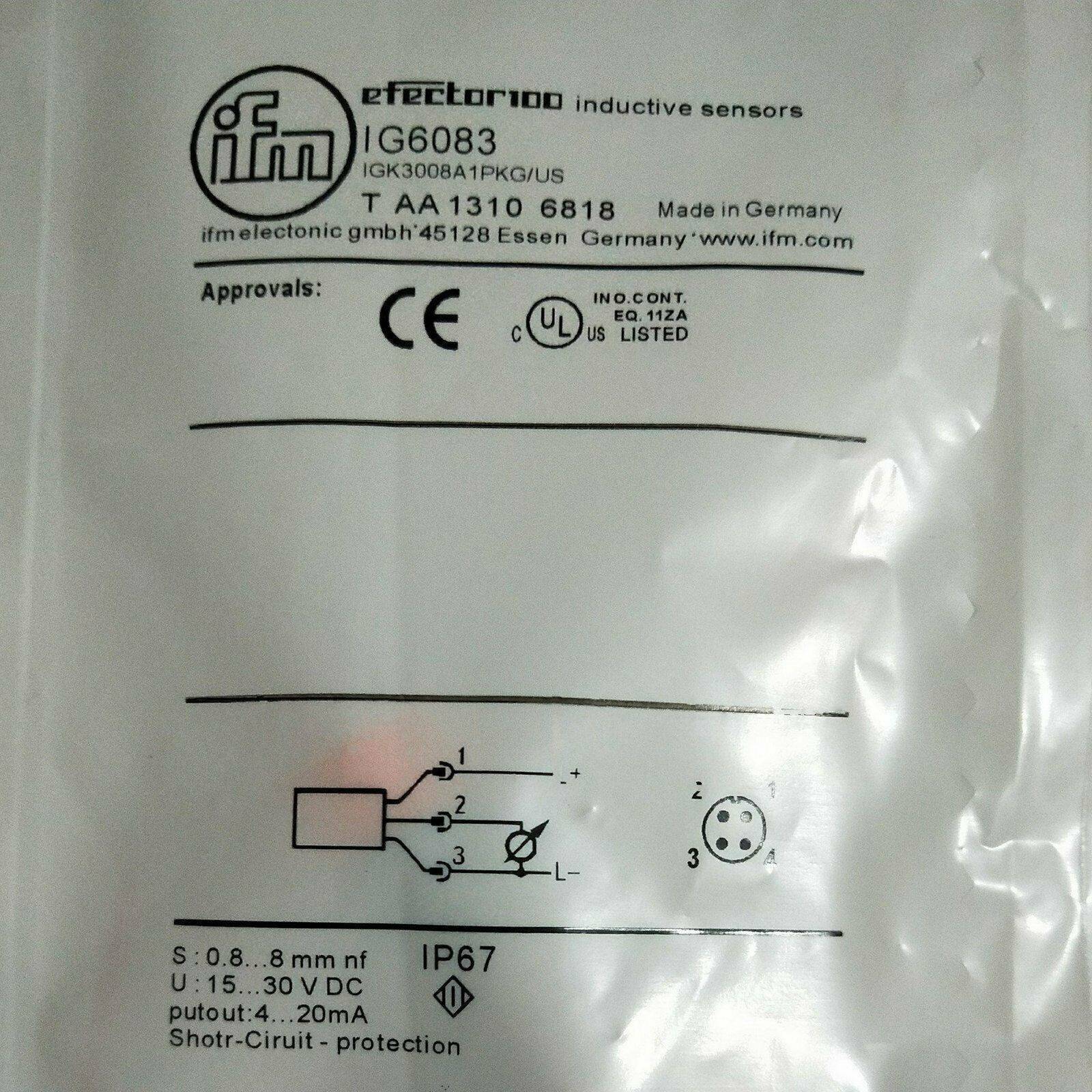 IFM IG6083 Proximity Switch New