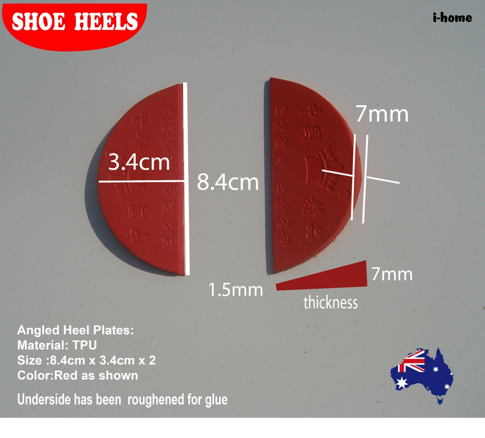 RED shoe heels repair angle tpu stick on heels extra grip diy supplies 1 pair
