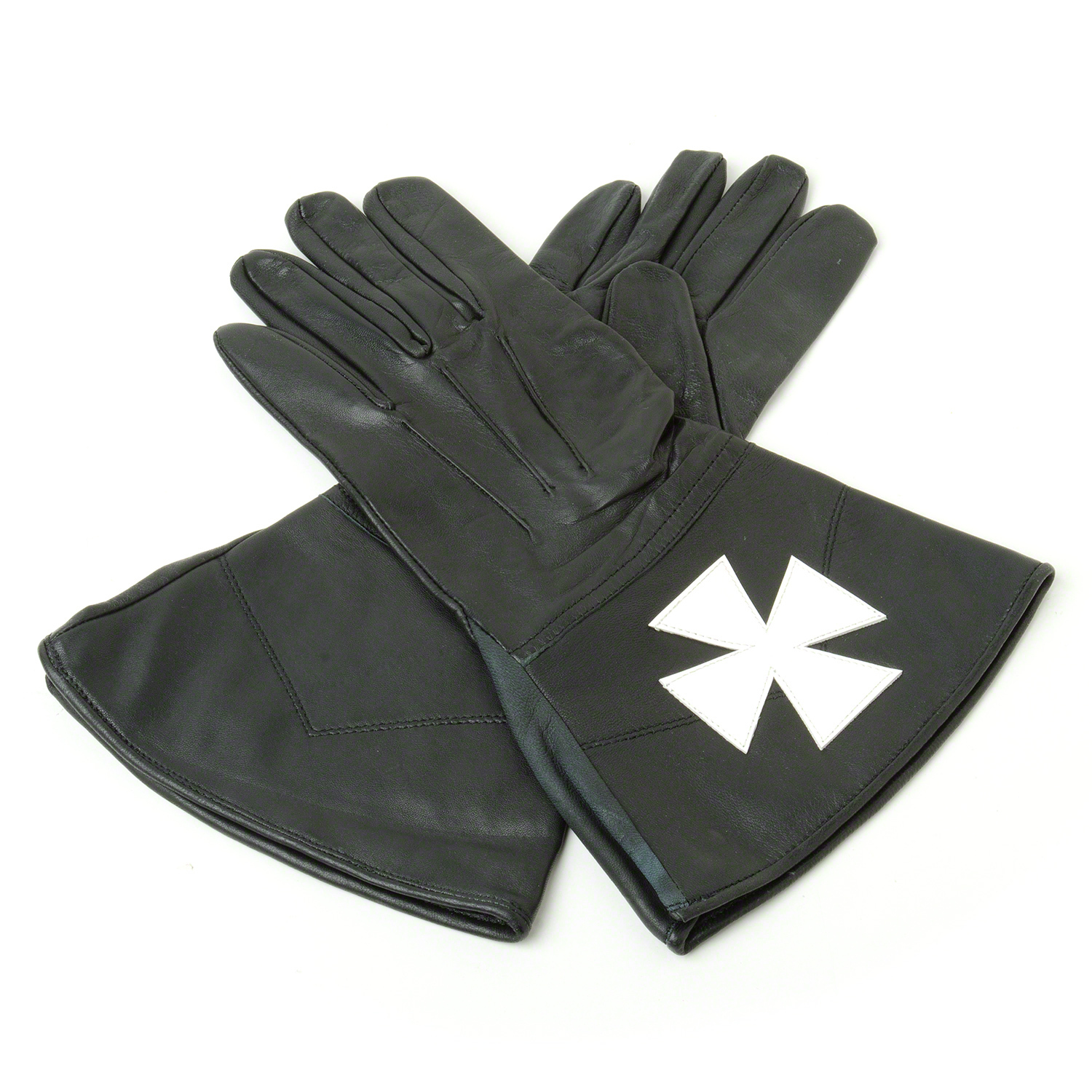 New Leather Masonic Knights Malta Gauntlets Gloves