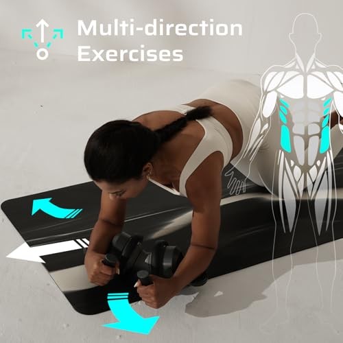 Fitness Ab Roller Wheel with Elbow Support Abdominal Trainer Roller Grey