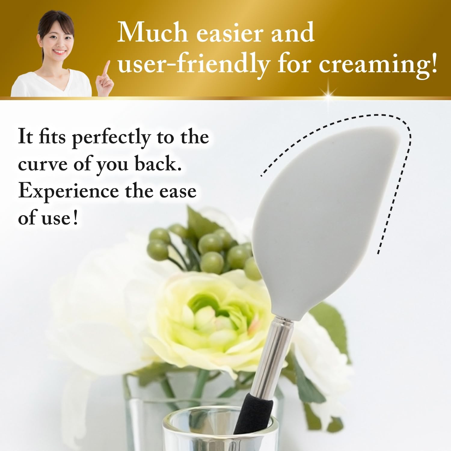 FieldSora Cream Applicator for Back Telescopic Easy to Accurate Application