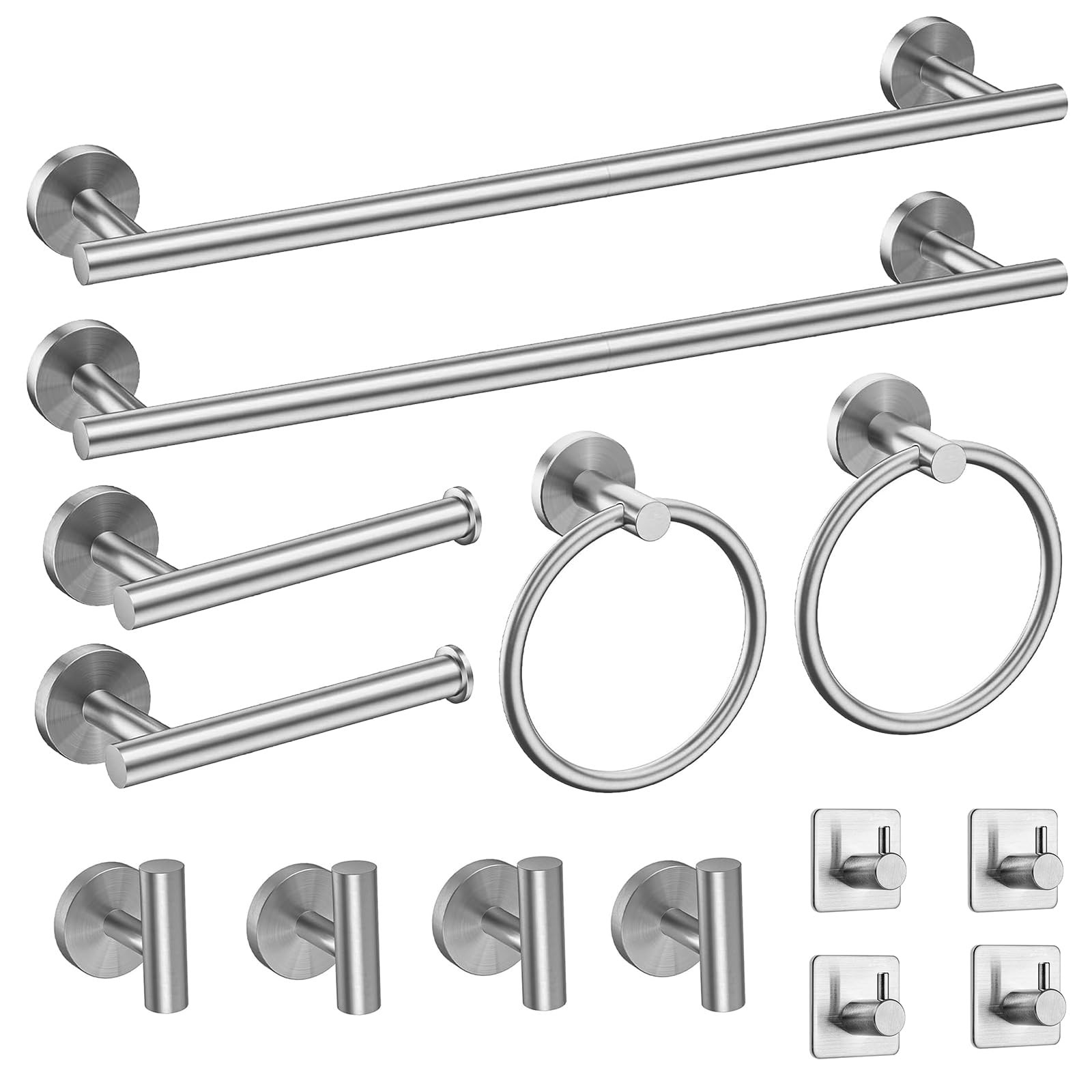 14Pcs Bathroom Hardware Accessories Set 304 Stainless Steel Heavy Duty Towel ...