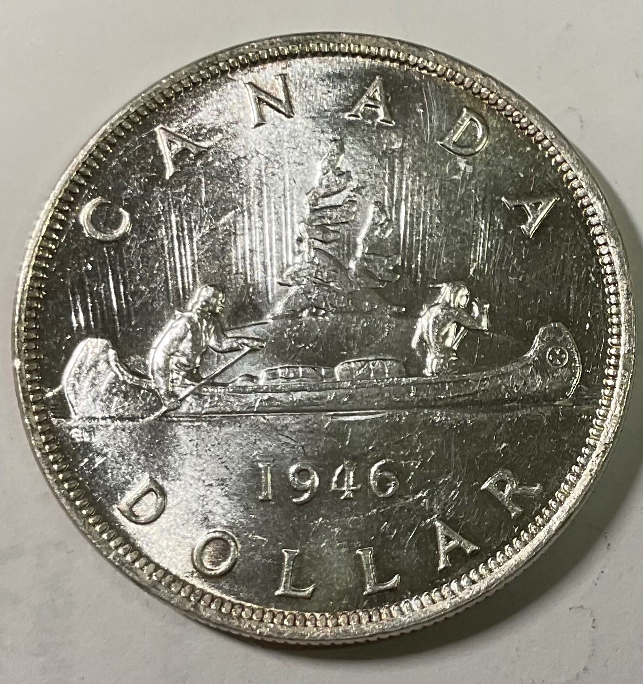 1946 CANADA SILVER DOLLAR George VI LUSTROUS near Mintstate VARIETY