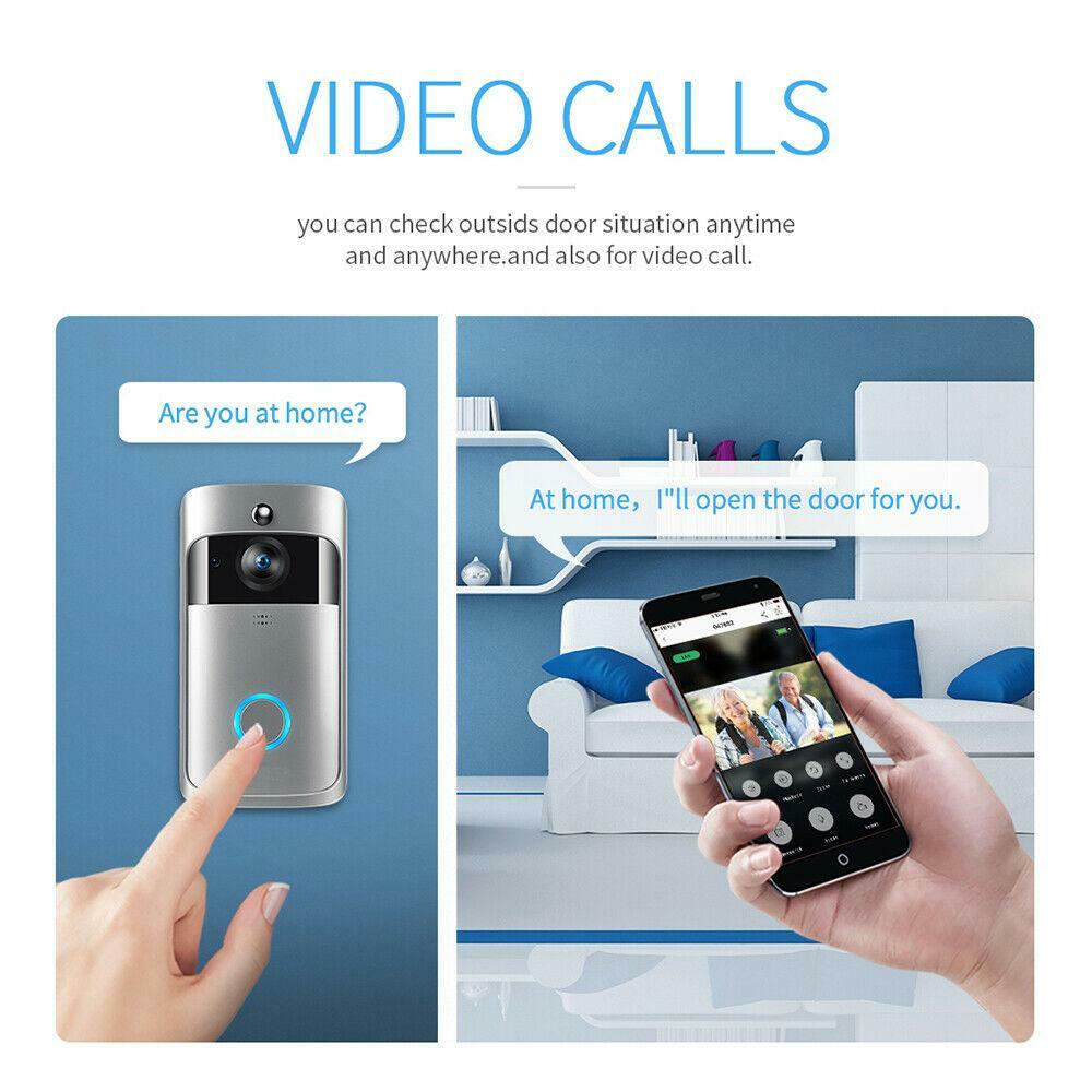 Wireless WiFi Video Doorbell 720P Smart Door Ring Intercom Security Camera Bell