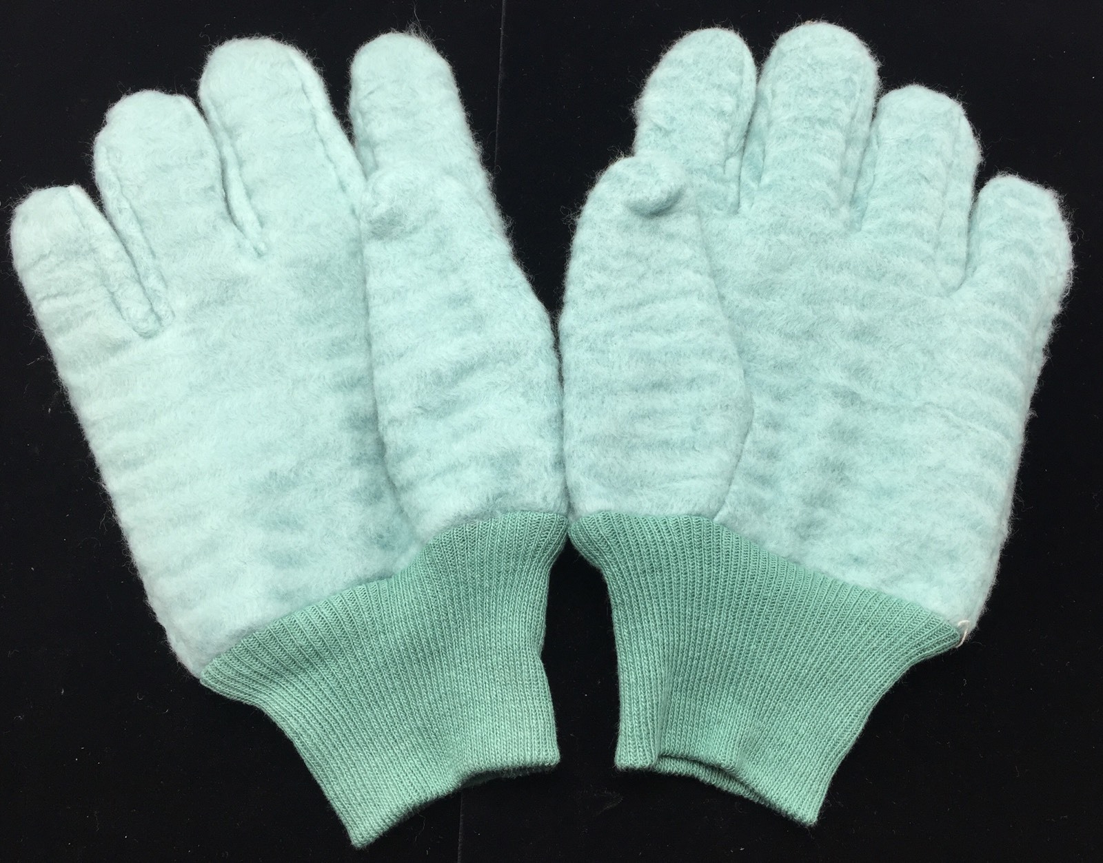Soft Fabric Cloth Teal Colored Work Gloves Men's Med/Lg