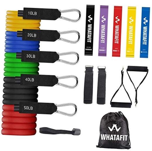 Resistance Bands Set (16pcs), Exercise Bands with Door Anchor, Handles, Carry