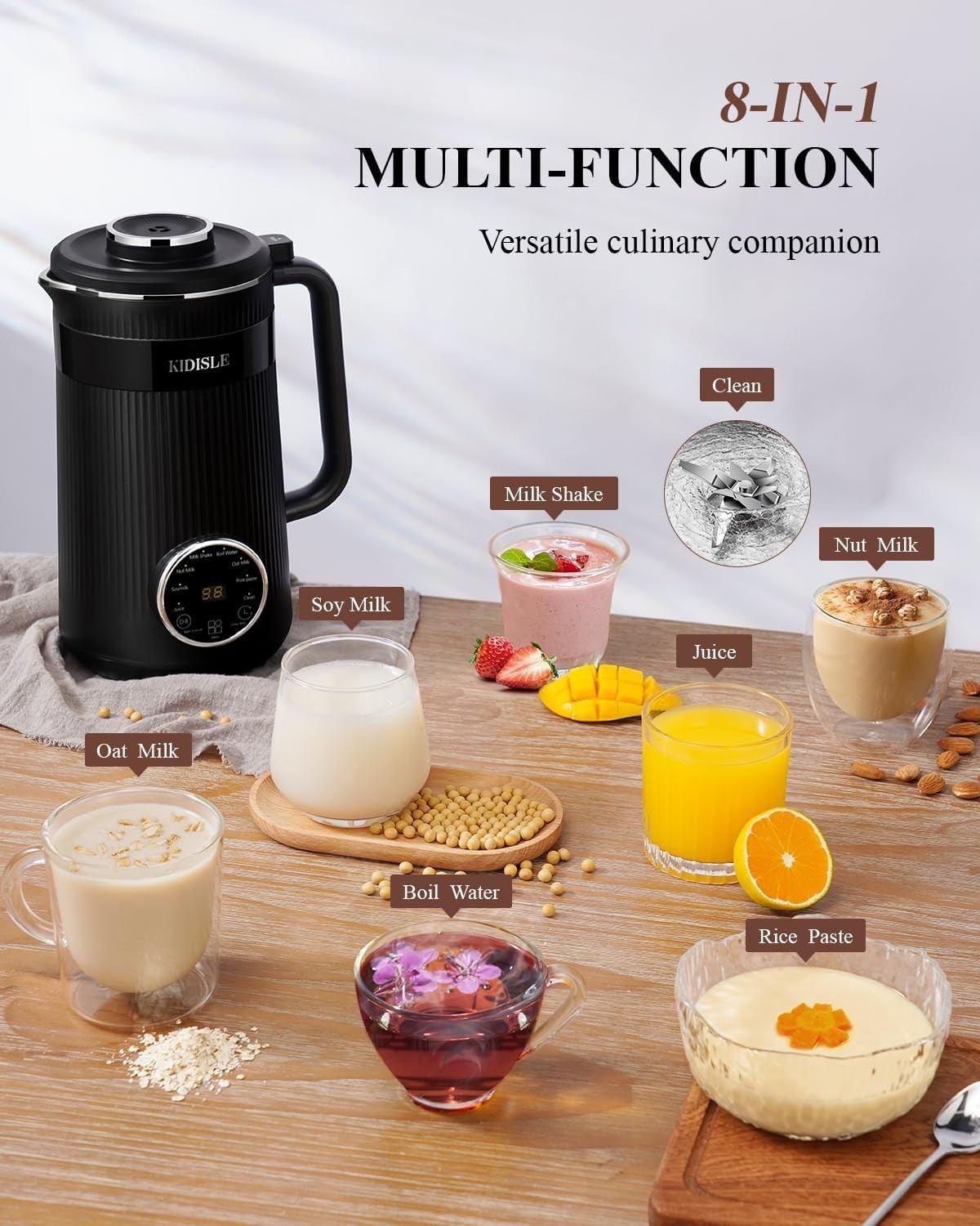 Programmable Soy Machine for Almond & Coconut Milk - Self-Cleaning & Compact