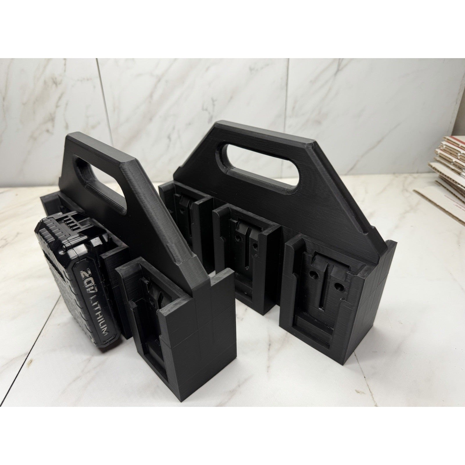 Battery Basket Carrier Caddy Holder for Porter Cable 6 slot Black