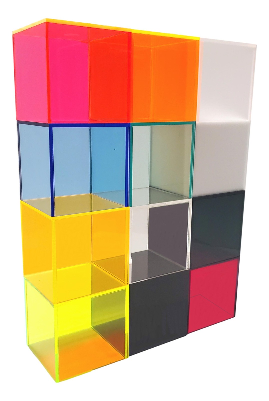 T'z Tagz 5x5x5 Acrylic Display Box – Clear & Colorful Cube Stand Bin