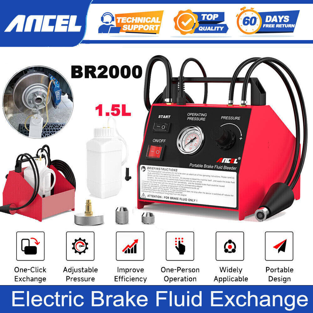 ANCEL BR2000 Brake Fluid Bleeder Vacuum Pump Pressure Oil Exchange Machine 240V