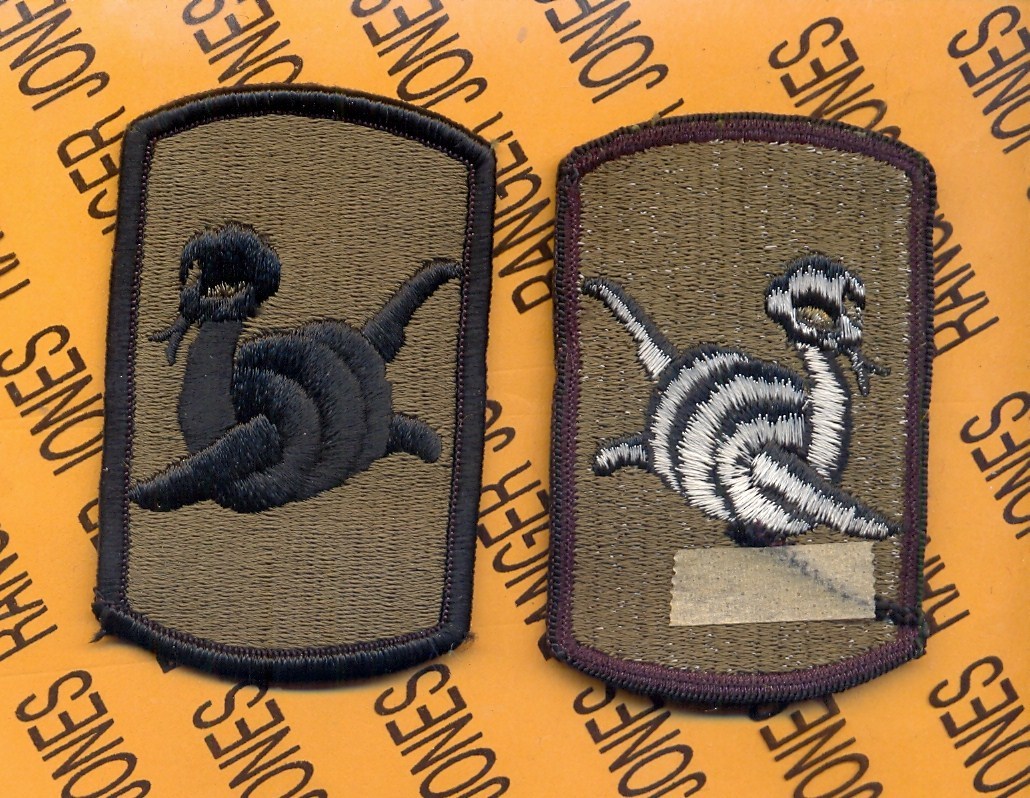 US Army 153rd FA Field Artillery FIRES Brigade OD Green Black ~3" BDU patch m/e