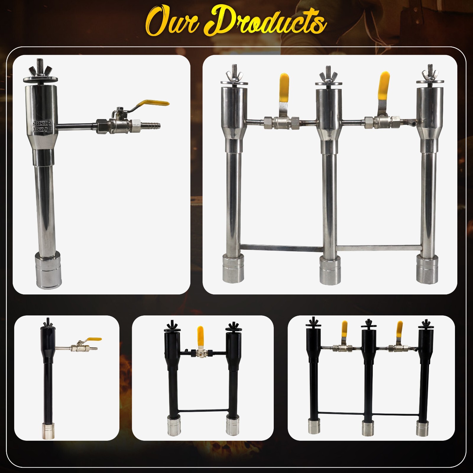 Propane Forge Double Burner (With Valve)