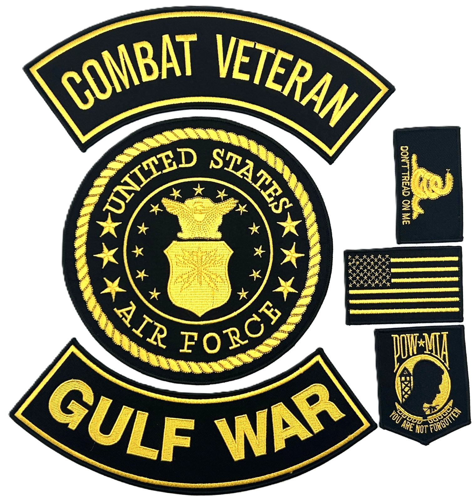 U.S. AIR FORCE COMBAT VETERAN GULF WAR MILITARY MOTORCYCLE VEST LOT OF 6 PATCHES