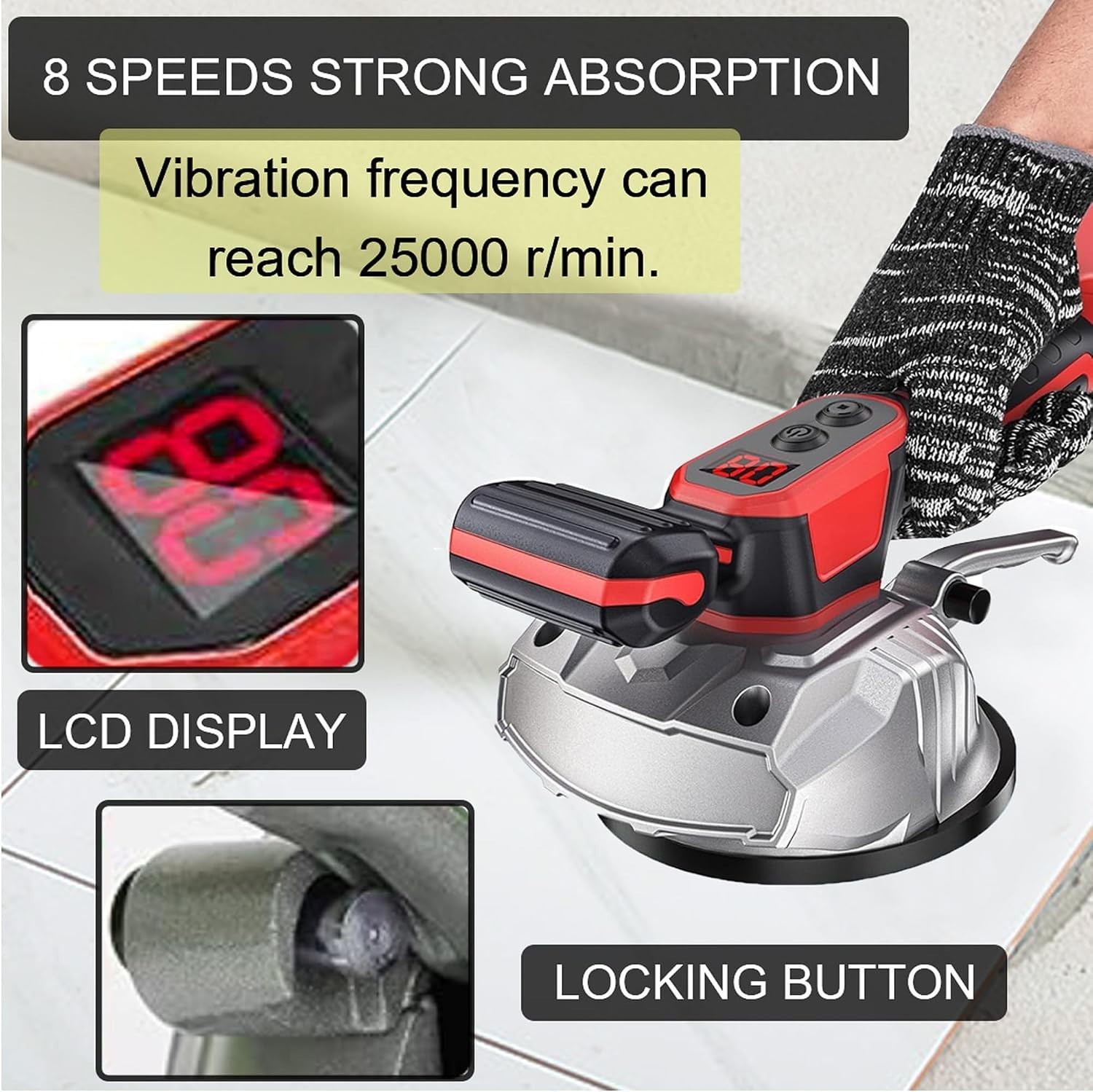 Tile Vibration Tool for Mil-wauke 18V Battery, Han