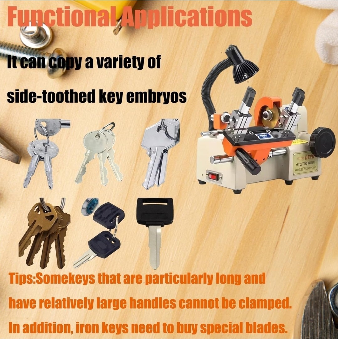 Key Cutting Machine with LED Lighting, Automatic Key Cutter, High Precision...