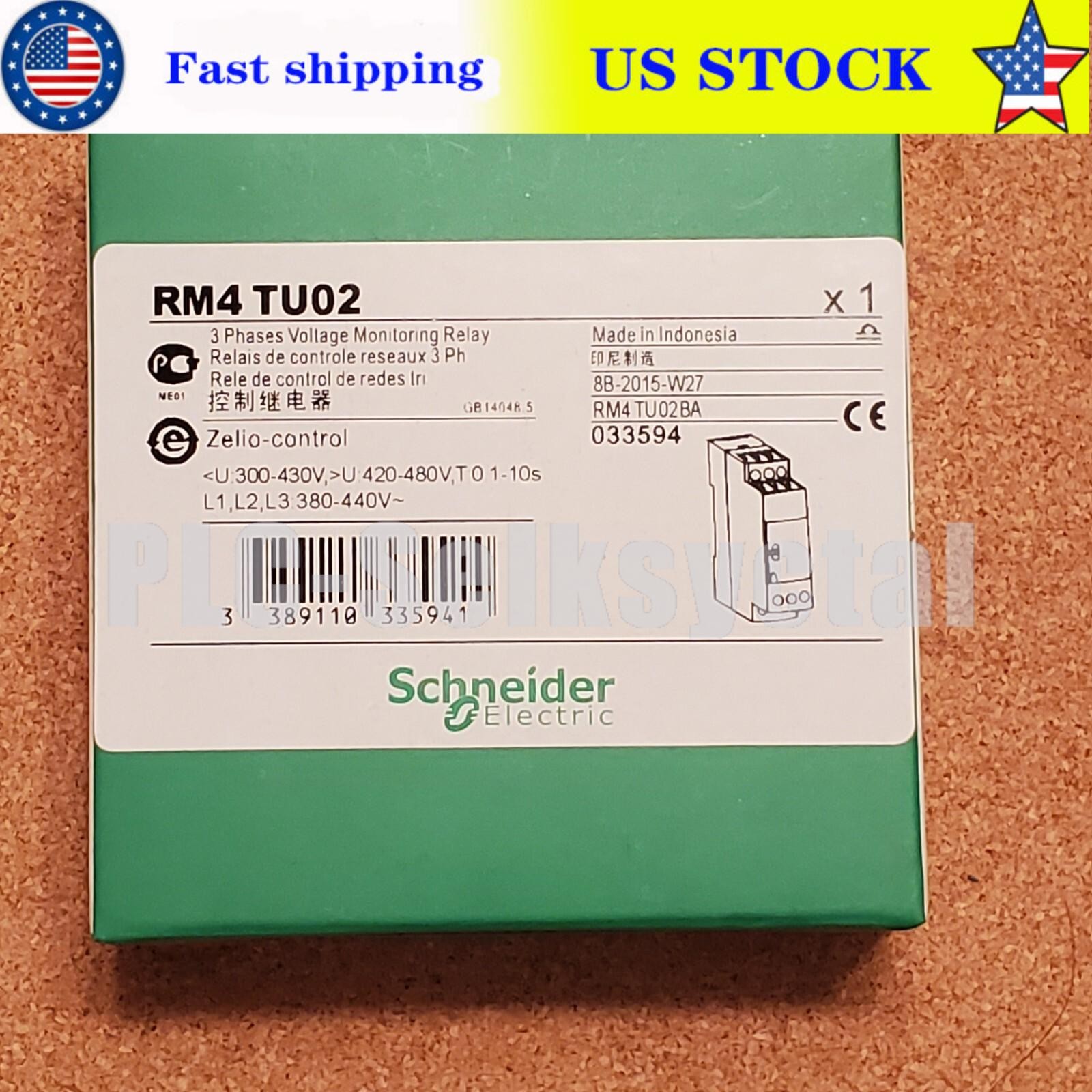 Schneider Electric 033594 RM4TU02 3-phase Voltage Monitoring RelayUS Free TAX