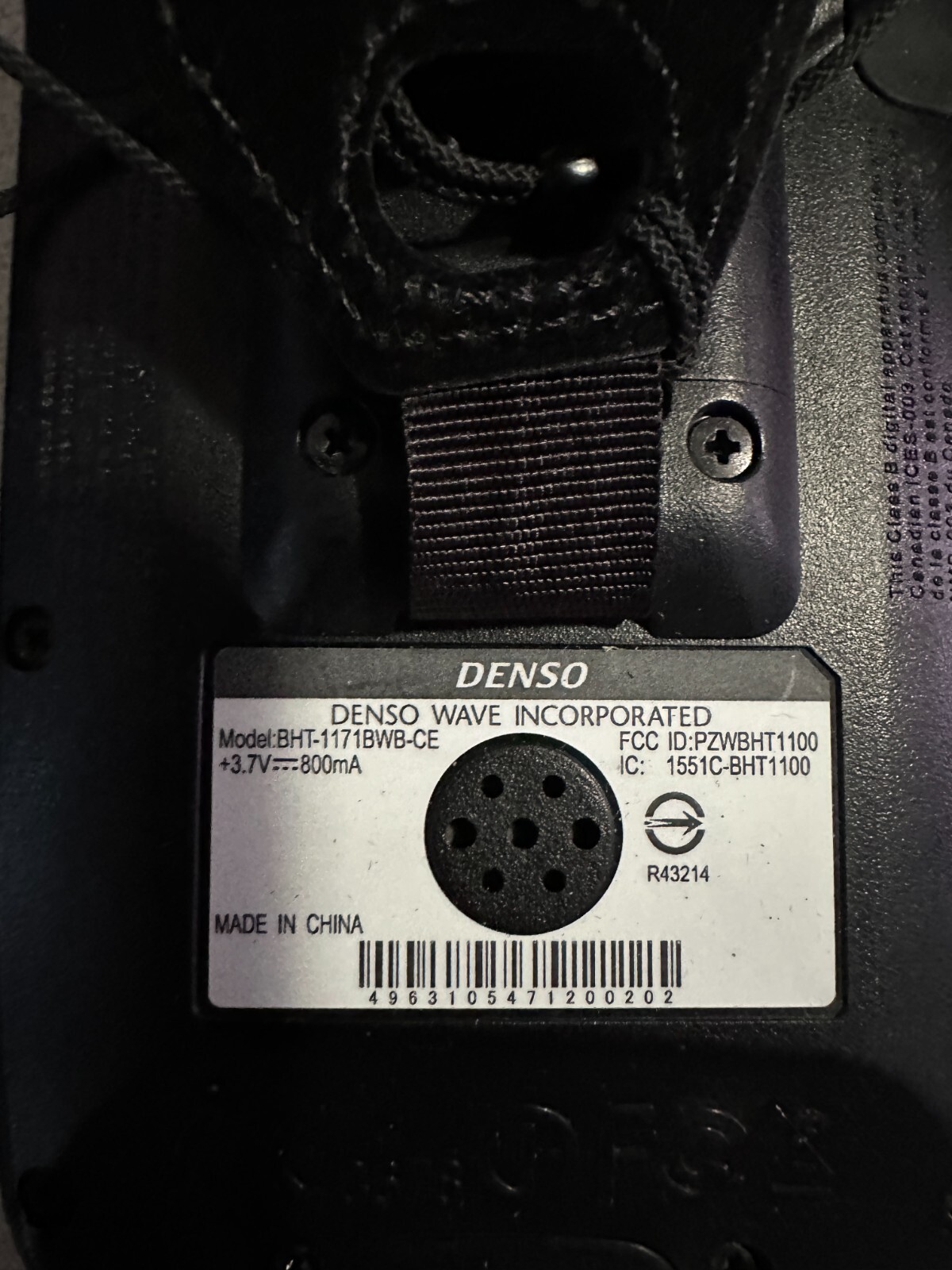 DENSO BHT-1171 BWB-CE BARCODE SCANNER
