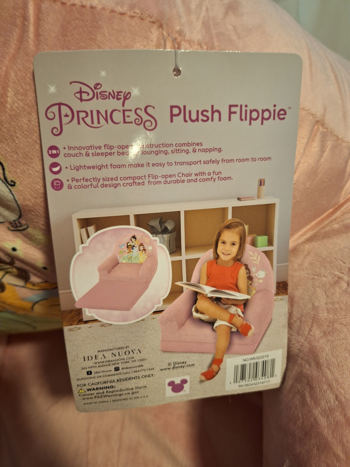 Disney princess 2 in 1 flip out chair for toddlers plush flippie