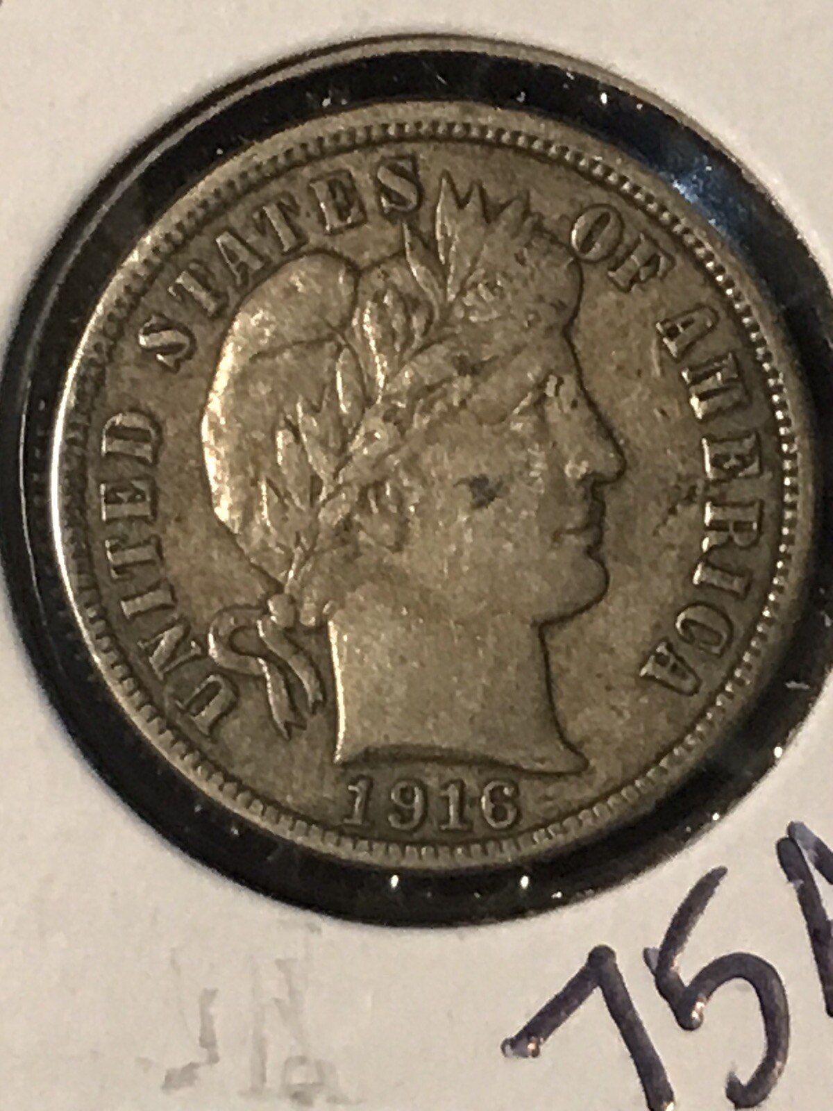 1916 Barber Dime    Exceptional Coin