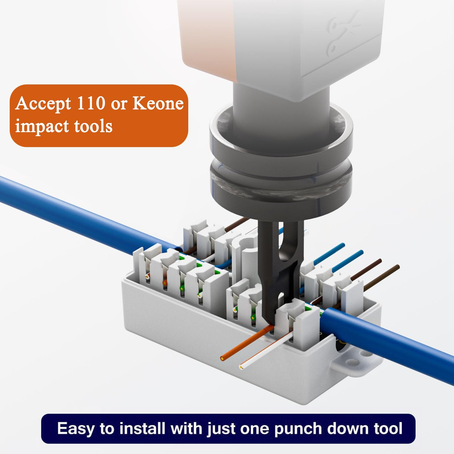 Cat 6 Junction Box 5 Pack Cat5E Splice Connector Unshielded, Punch down Type
