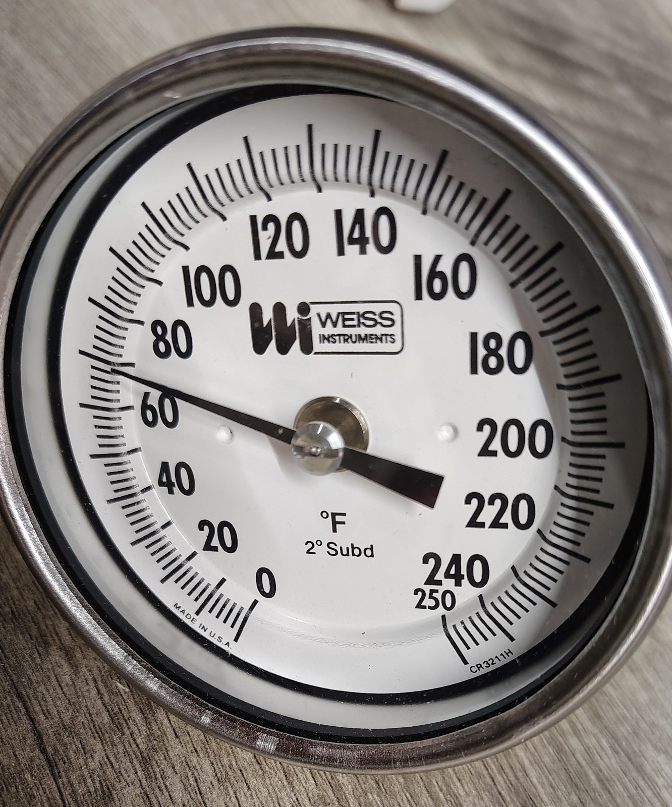 WEISS THERMOMETER 0-250F 1/2"NPT 5" OAL