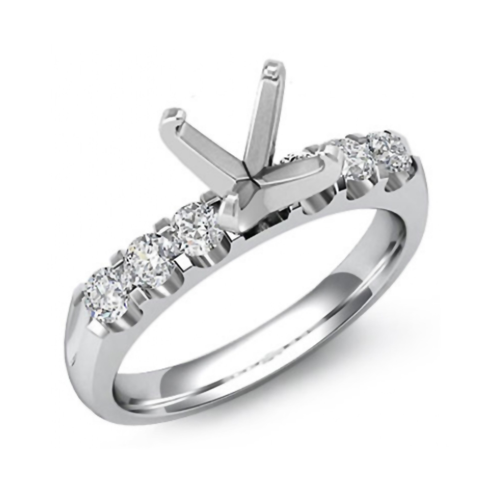 925 Sterling Silver Semi Mount Ring Setting Round 6mm Engagement Ring Setting