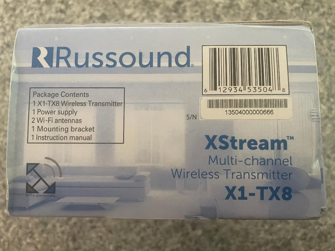 Russound XStream Multi-Channel Wireless Transmitter X1-TX8, New in Box