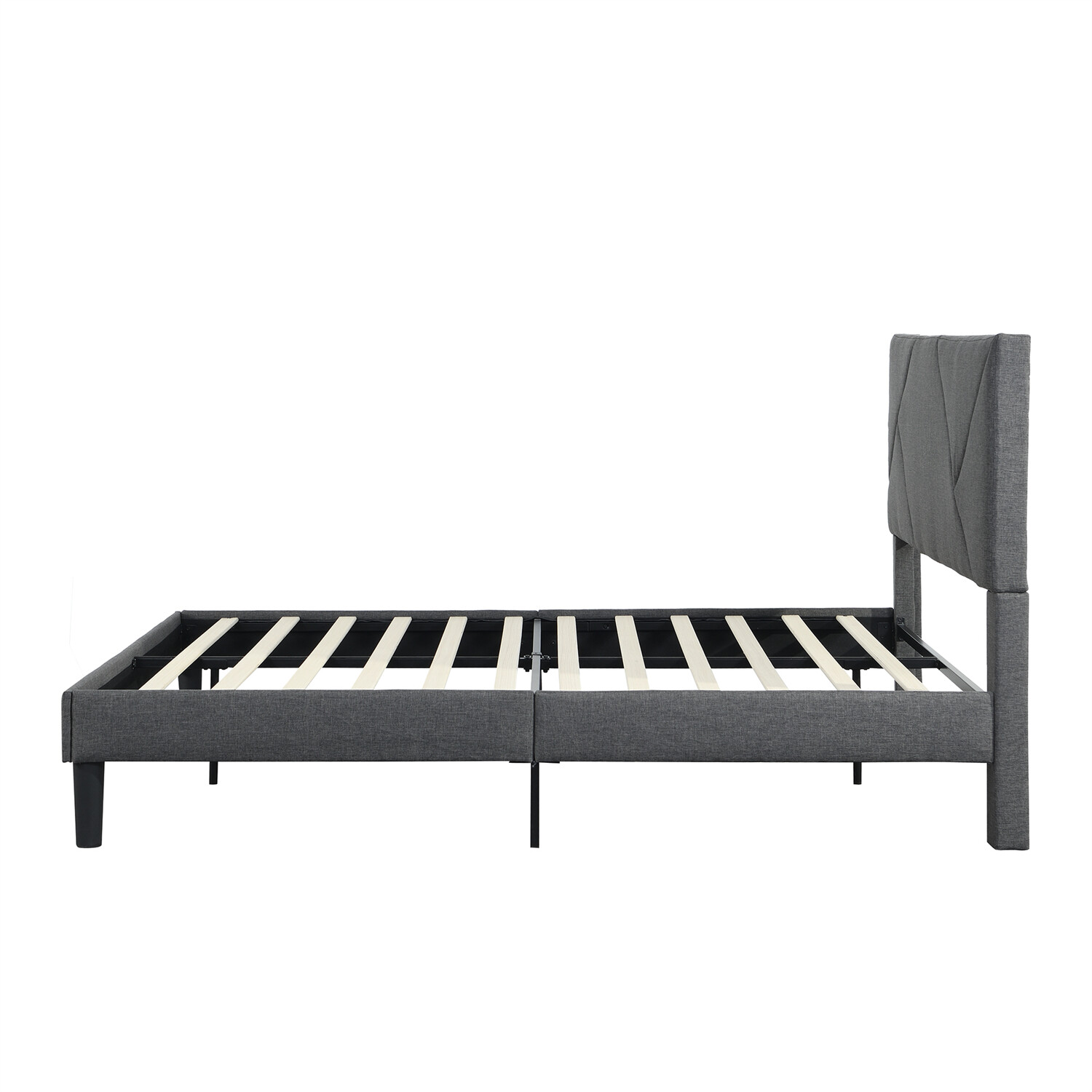 Queen Size Bed Frame Upholstered Platform Bed Frame w/ Upholstered Headboard US